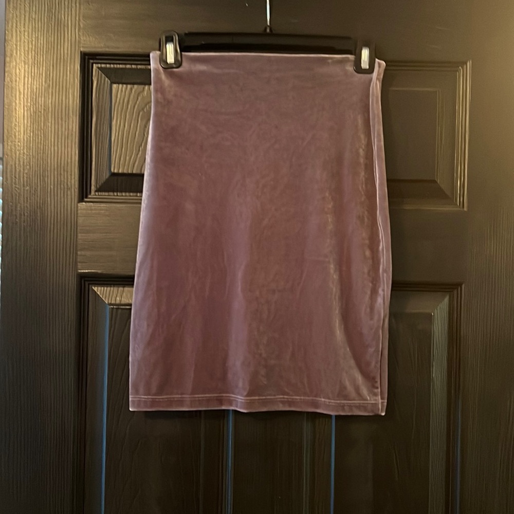 Velvet Metallica Grey Mini Skirt